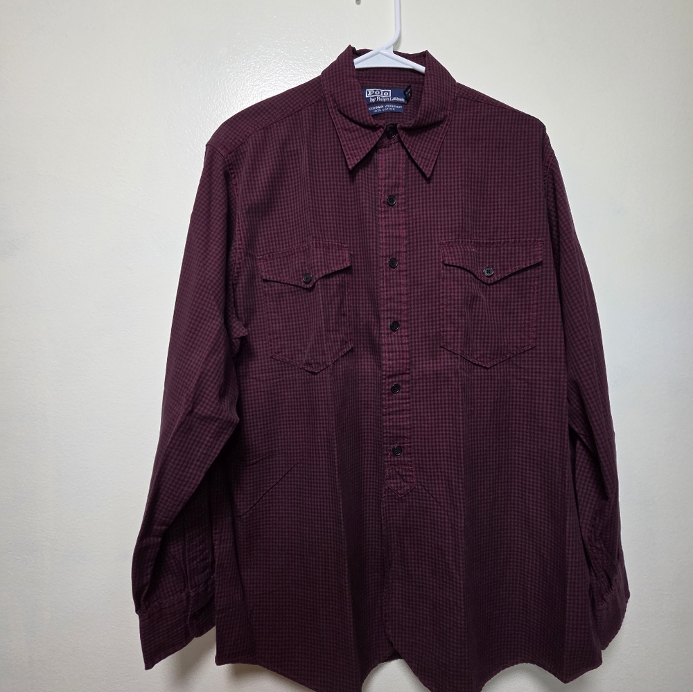 Burgundy Button-Up Shirt